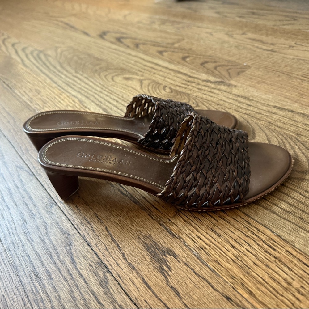 Cole Haan Brown Woven Sandals